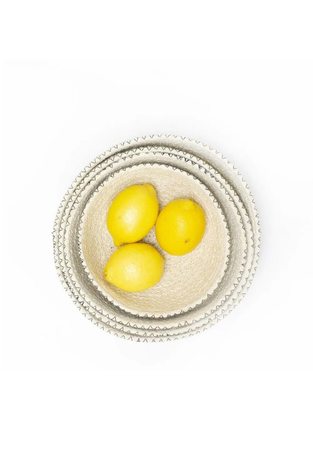 Amari Handwoven Jute Round Bowl - Black (Set of 4)