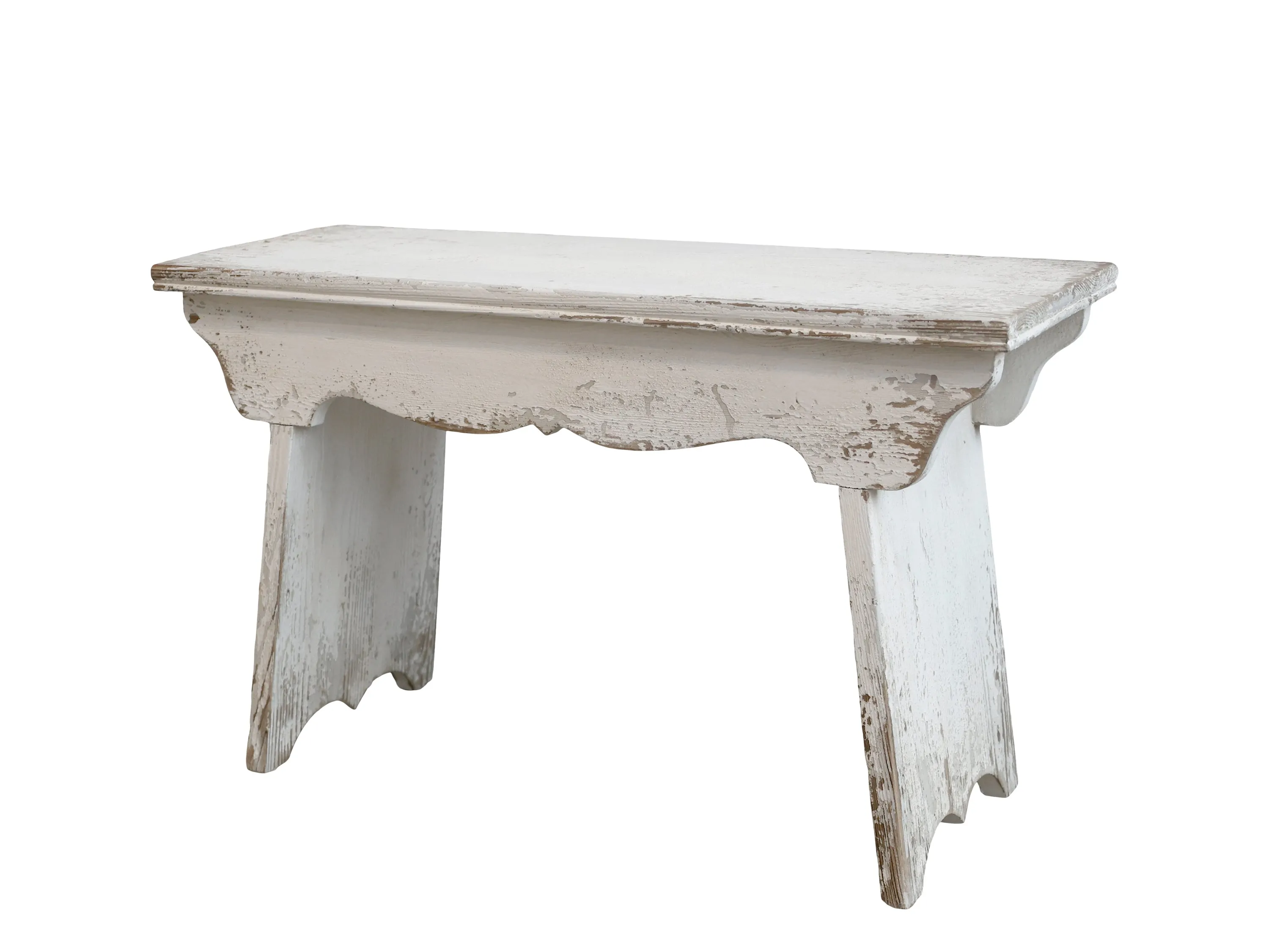 Antique Cream Wooden Bench