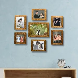 ARCANE DECOR Wood Rectangular Photo Frames For Wall Decoration Set Of 7 - Black, For Home, Office Or Wall Decoration, Ideal Gift For Friends And Family, Wall Hanging For Home Decor