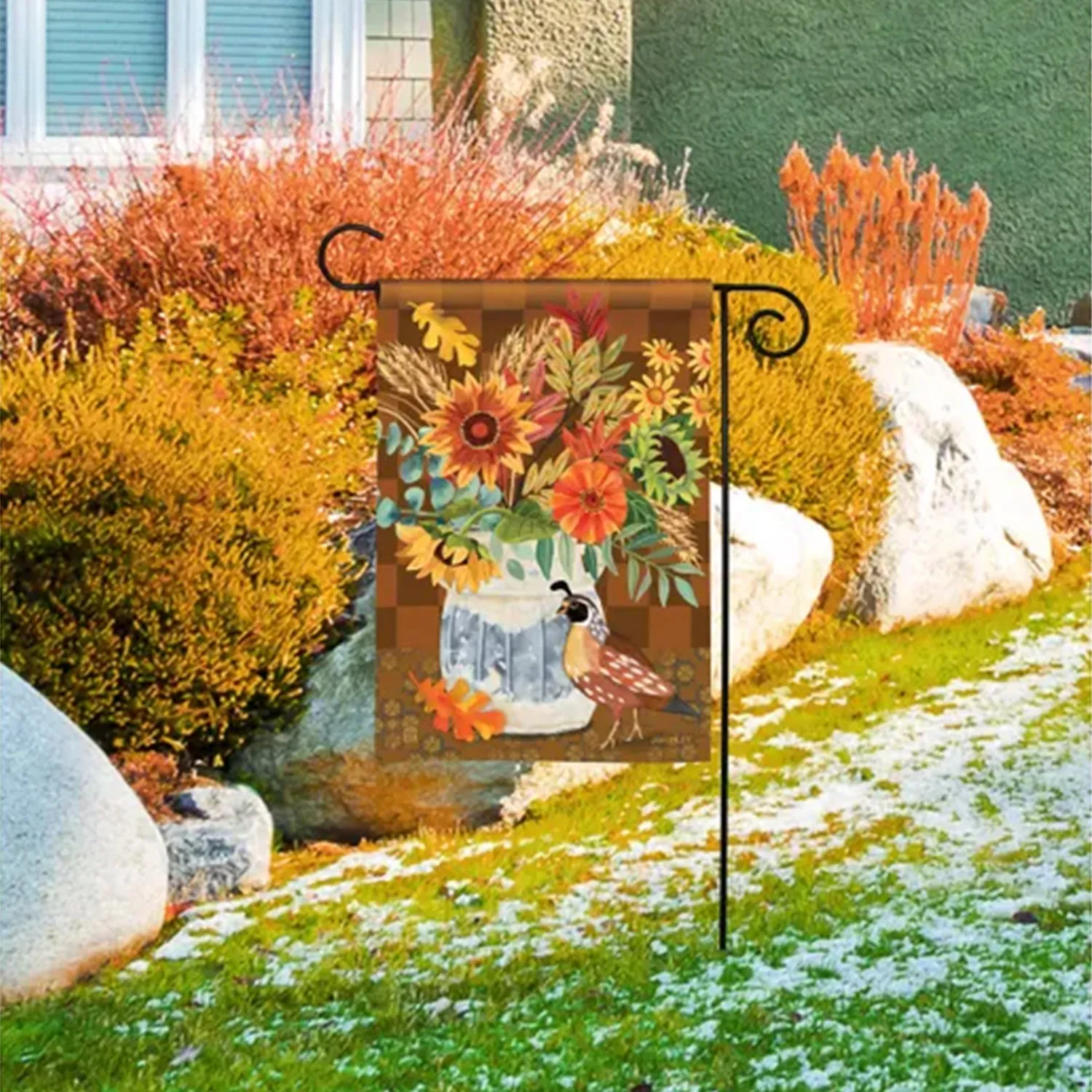 Autumn Quail Garden Flag