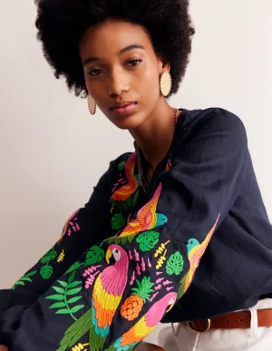Bonnie Linen Top-Multi, Tropical Paradise