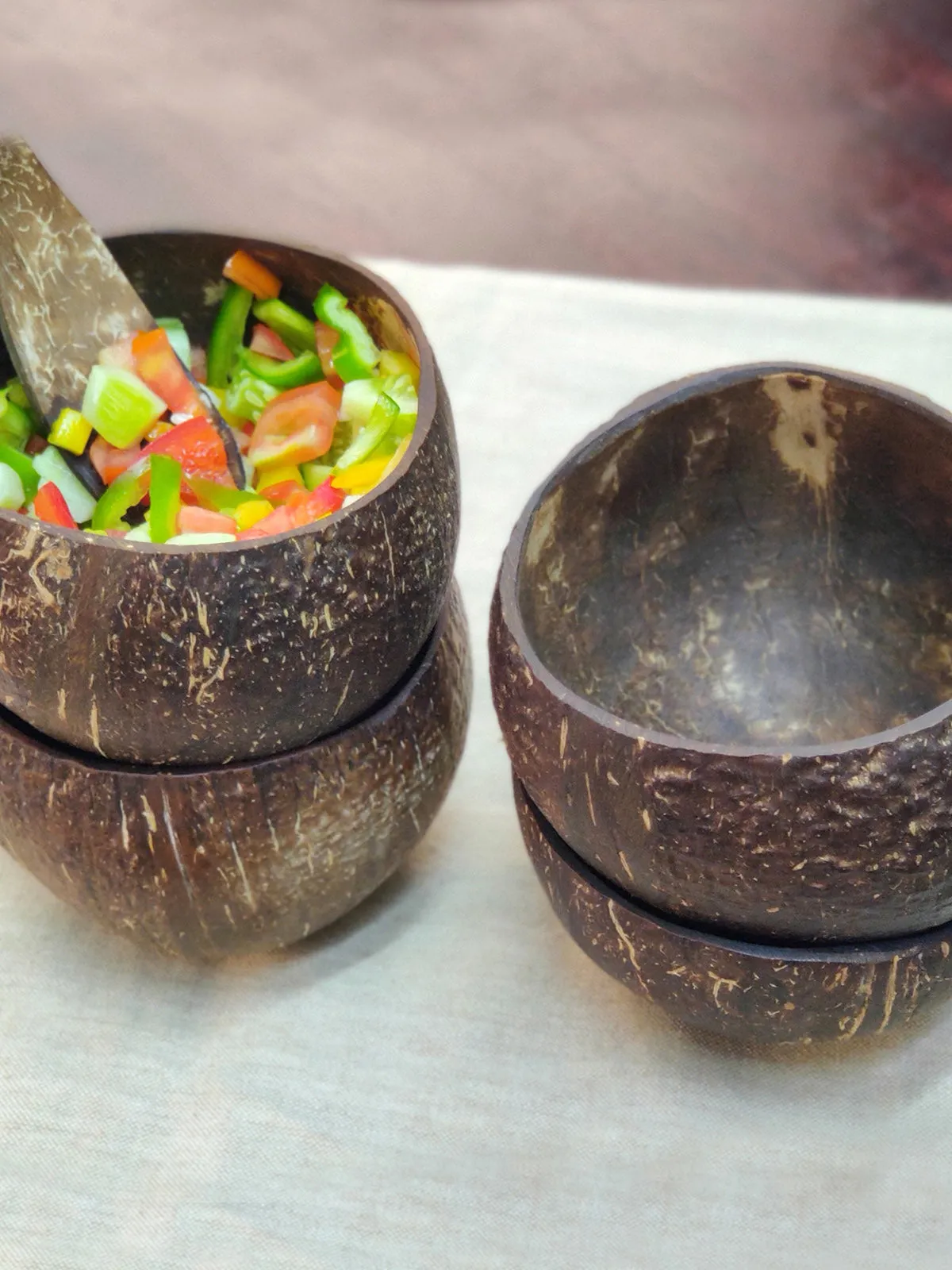 Coconut Shell Bowls Natural And Handcrafted Jumbo Bowl Set Of 4
