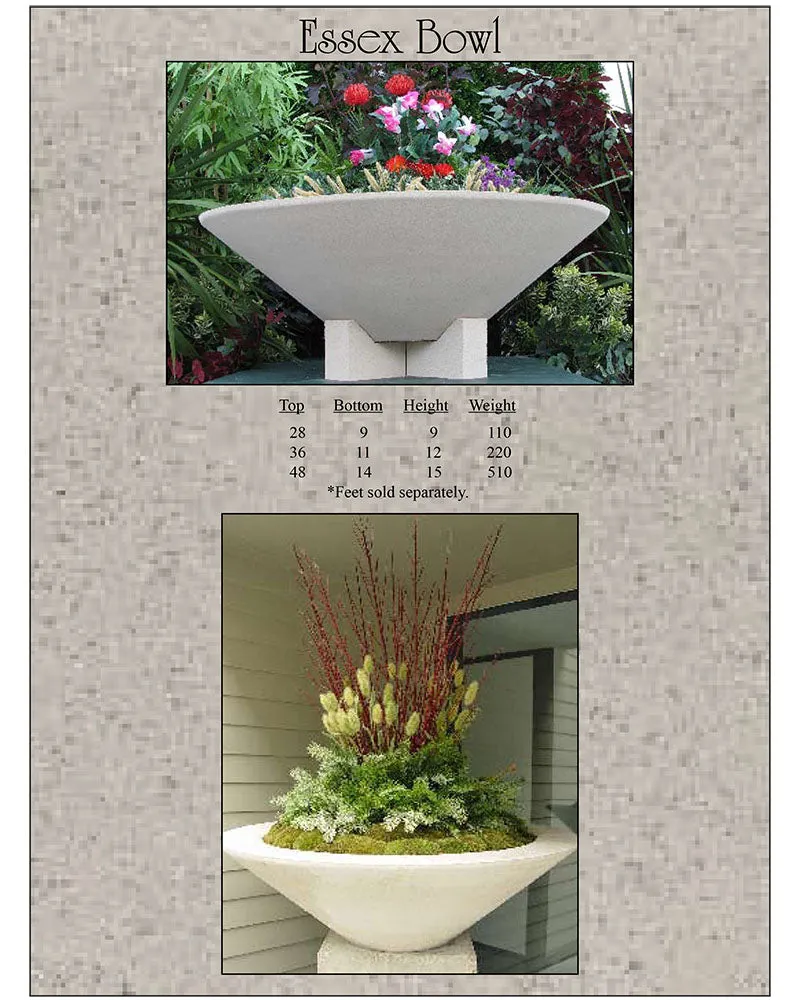 Essex Bowl Large Planter Vase With Feet