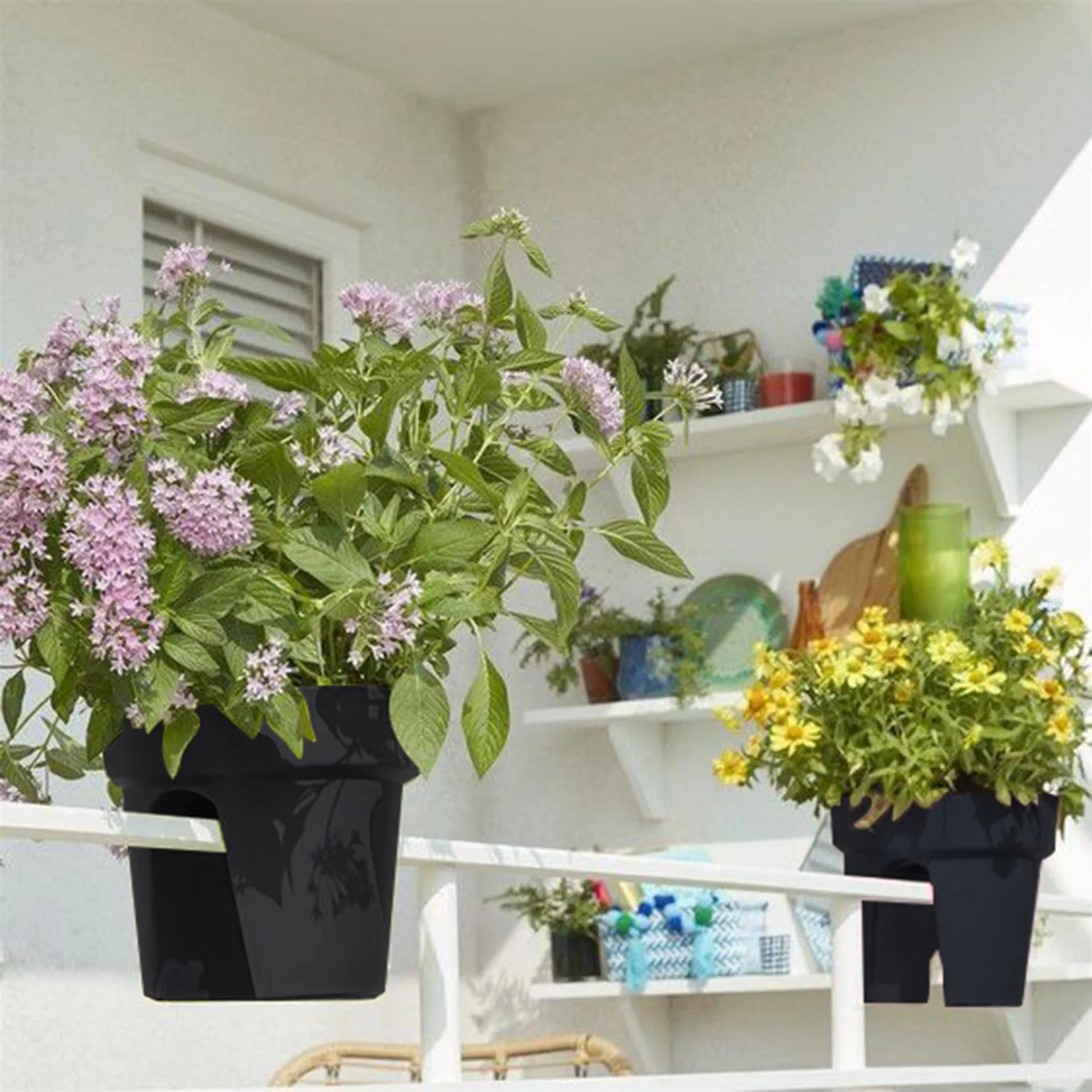 Flower Bridge Hanging Planter Round Pot