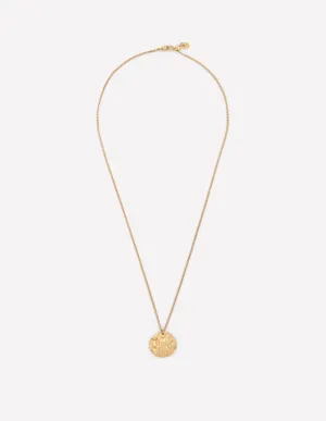 Hammered Penny Necklace-Gold