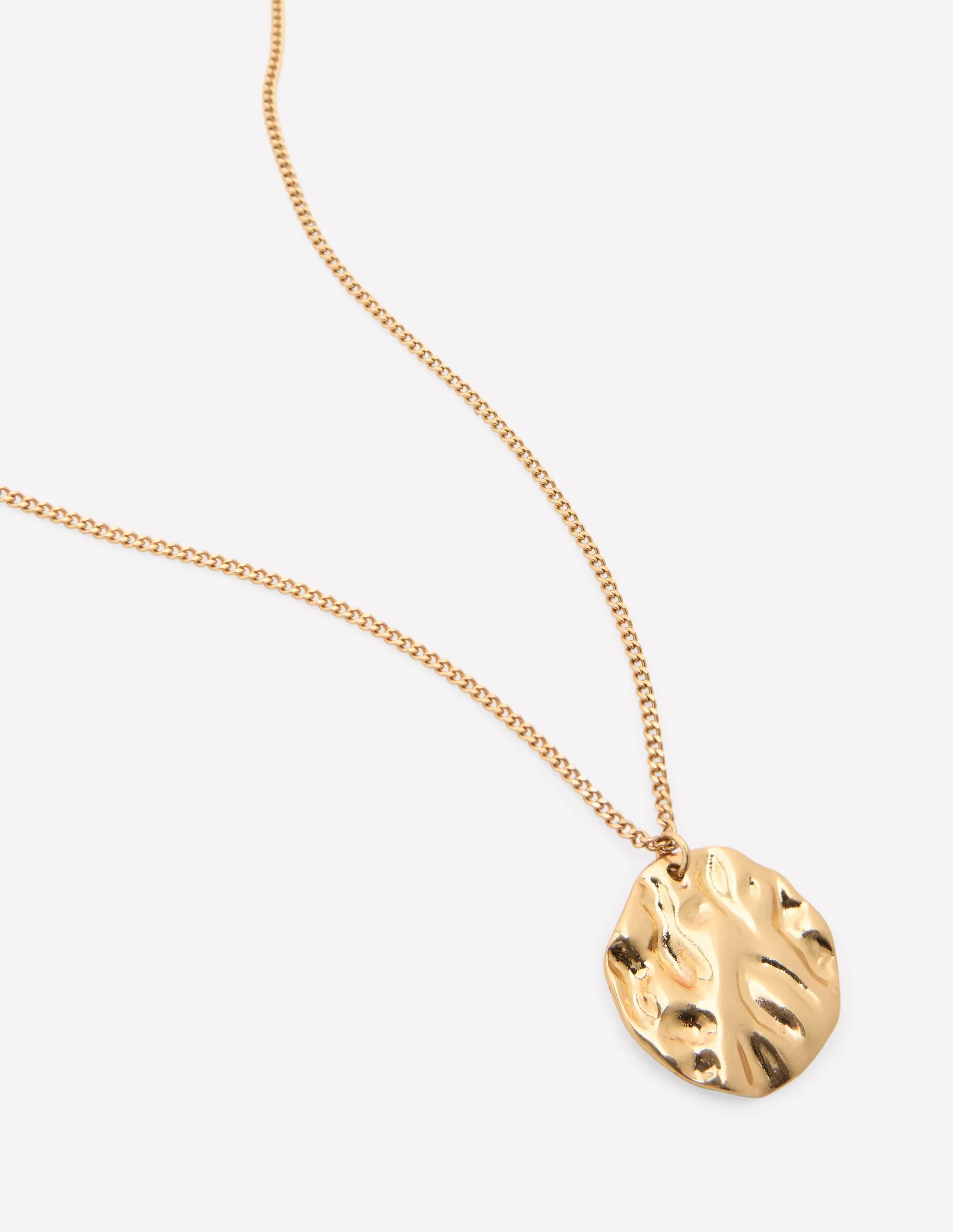 Hammered Penny Necklace-Gold