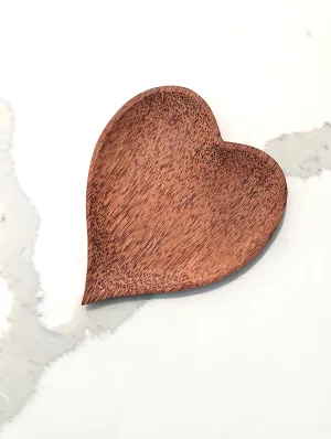 Heart Coconut Wood Platter | Natural Heart Shape Plate