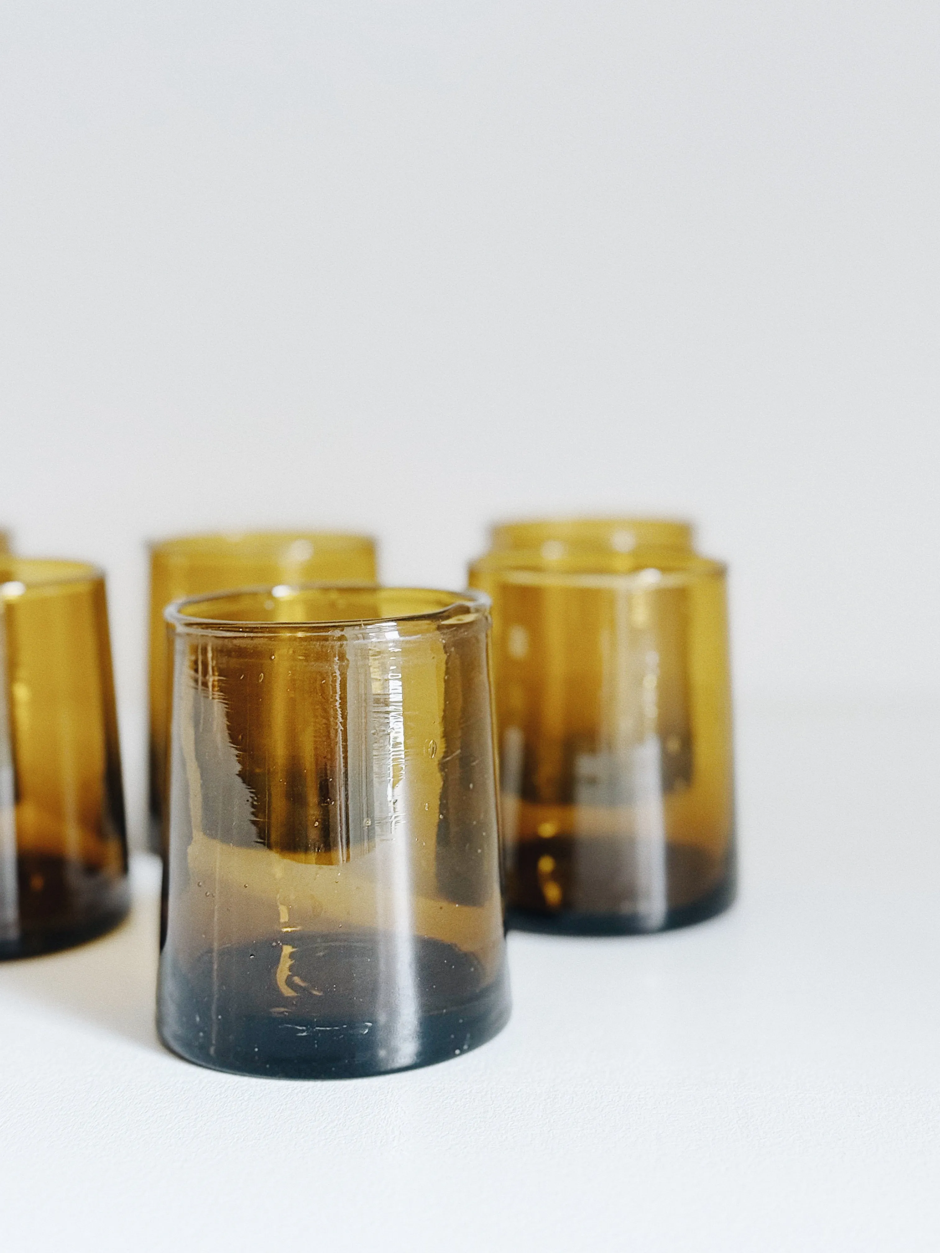 MOROCCAN CONE GLASSWARE - SMALL AMBER