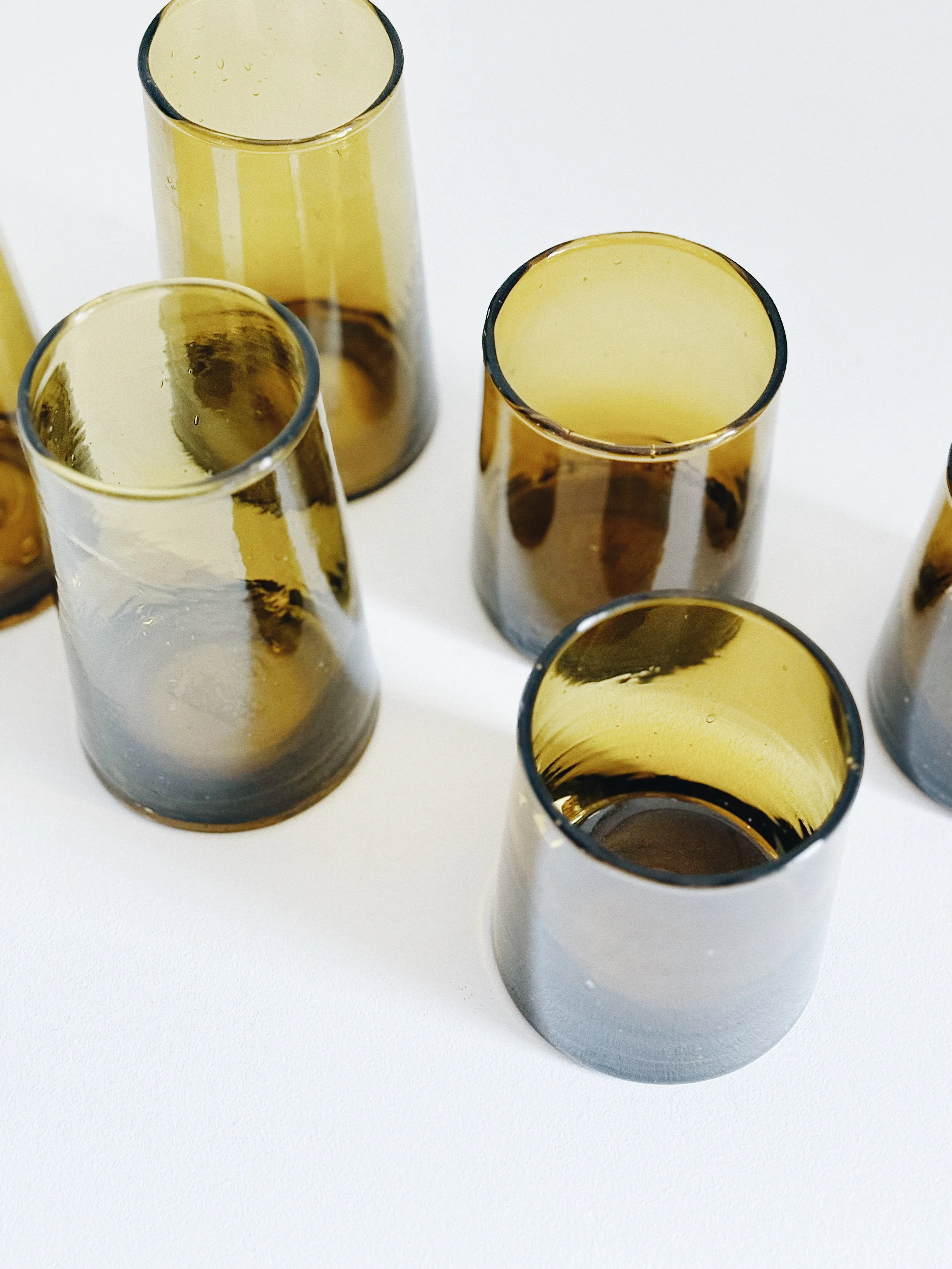 MOROCCAN CONE GLASSWARE - SMALL AMBER