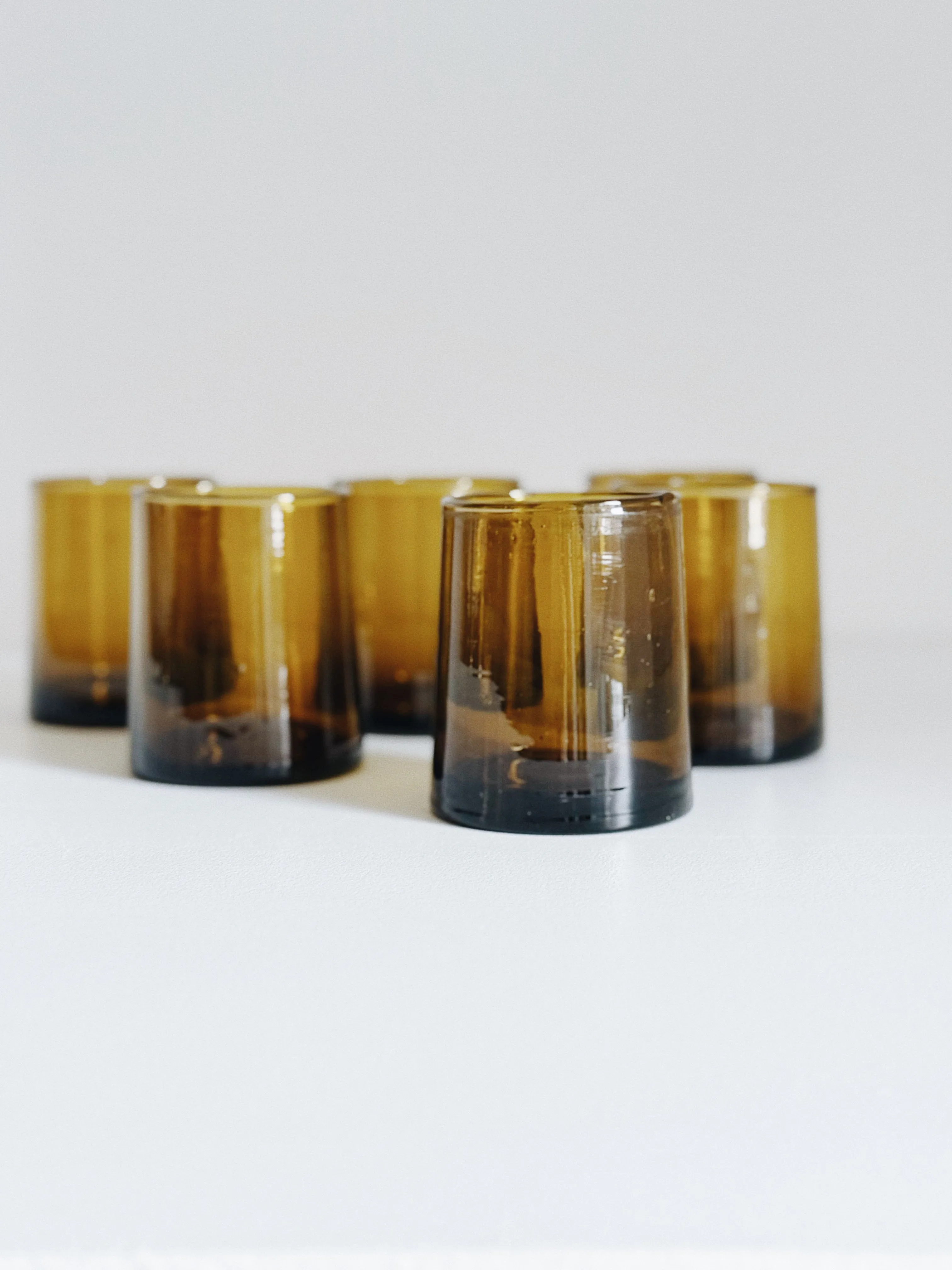 MOROCCAN CONE GLASSWARE - SMALL AMBER