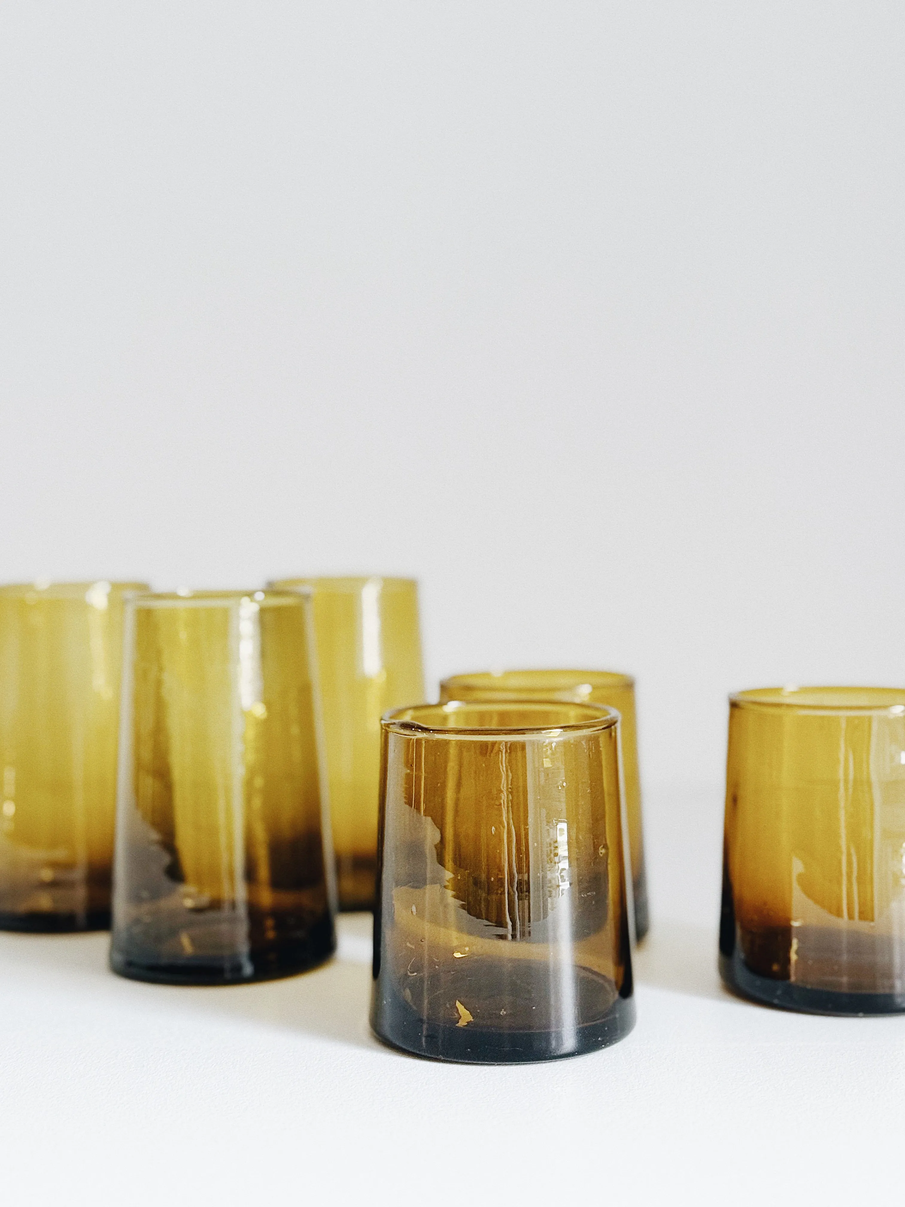 MOROCCAN CONE GLASSWARE - SMALL AMBER