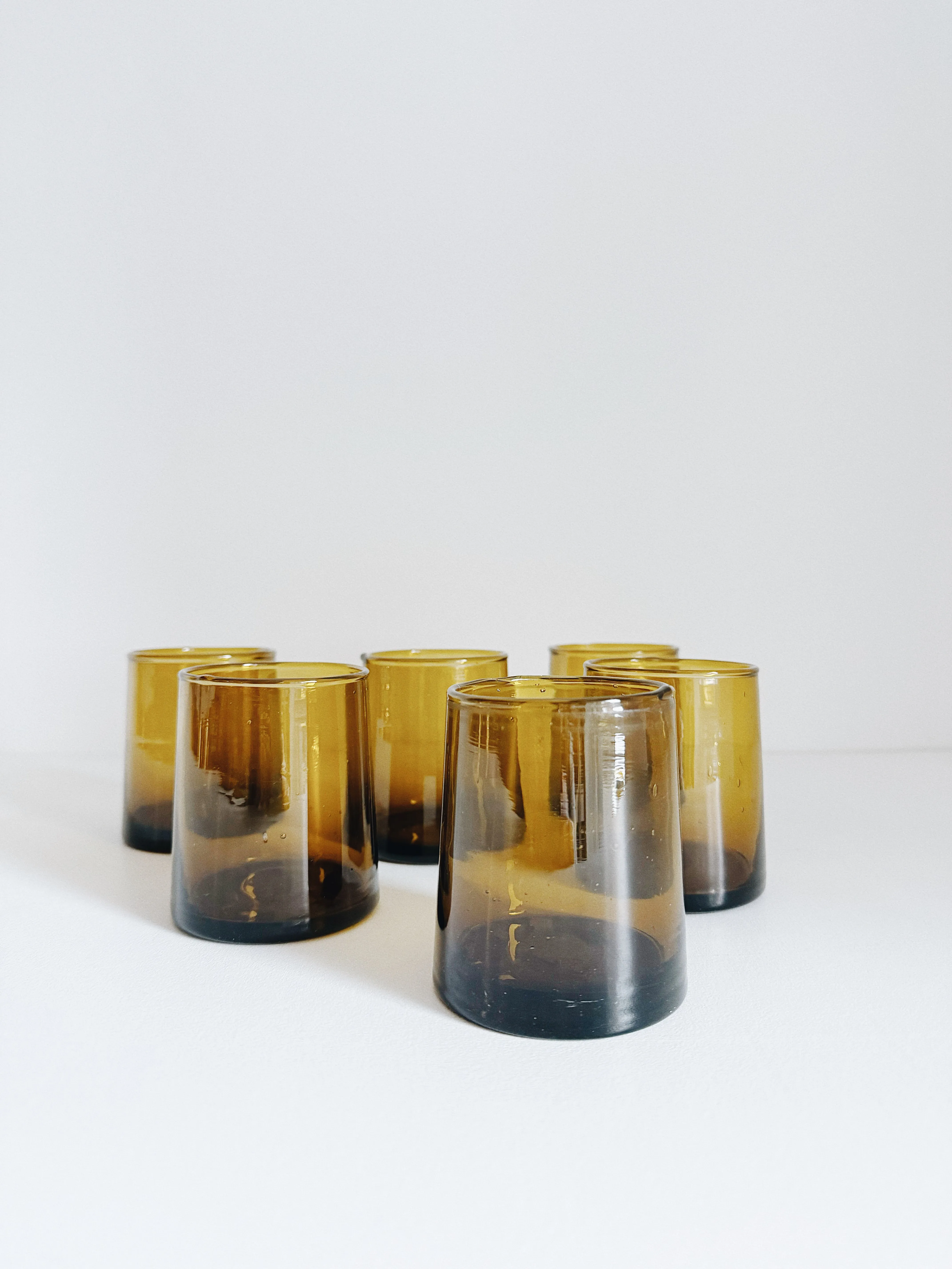 MOROCCAN CONE GLASSWARE - SMALL AMBER