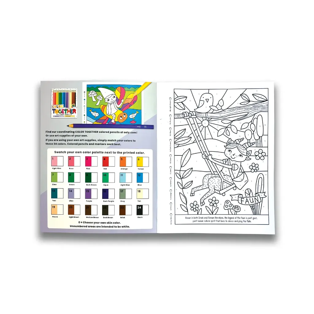 Mythical Friends Color By Number Coloring Book