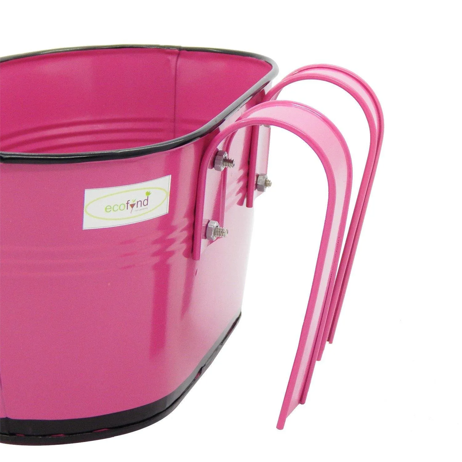 Oval Pink/Black 10" Balcony Railing Planter