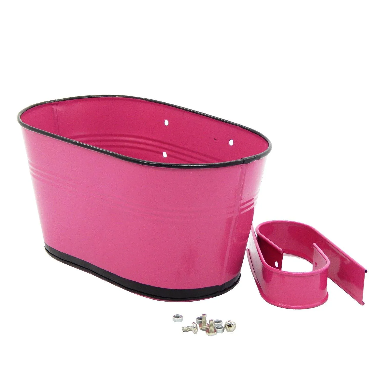 Oval Pink/Black 10" Balcony Railing Planter