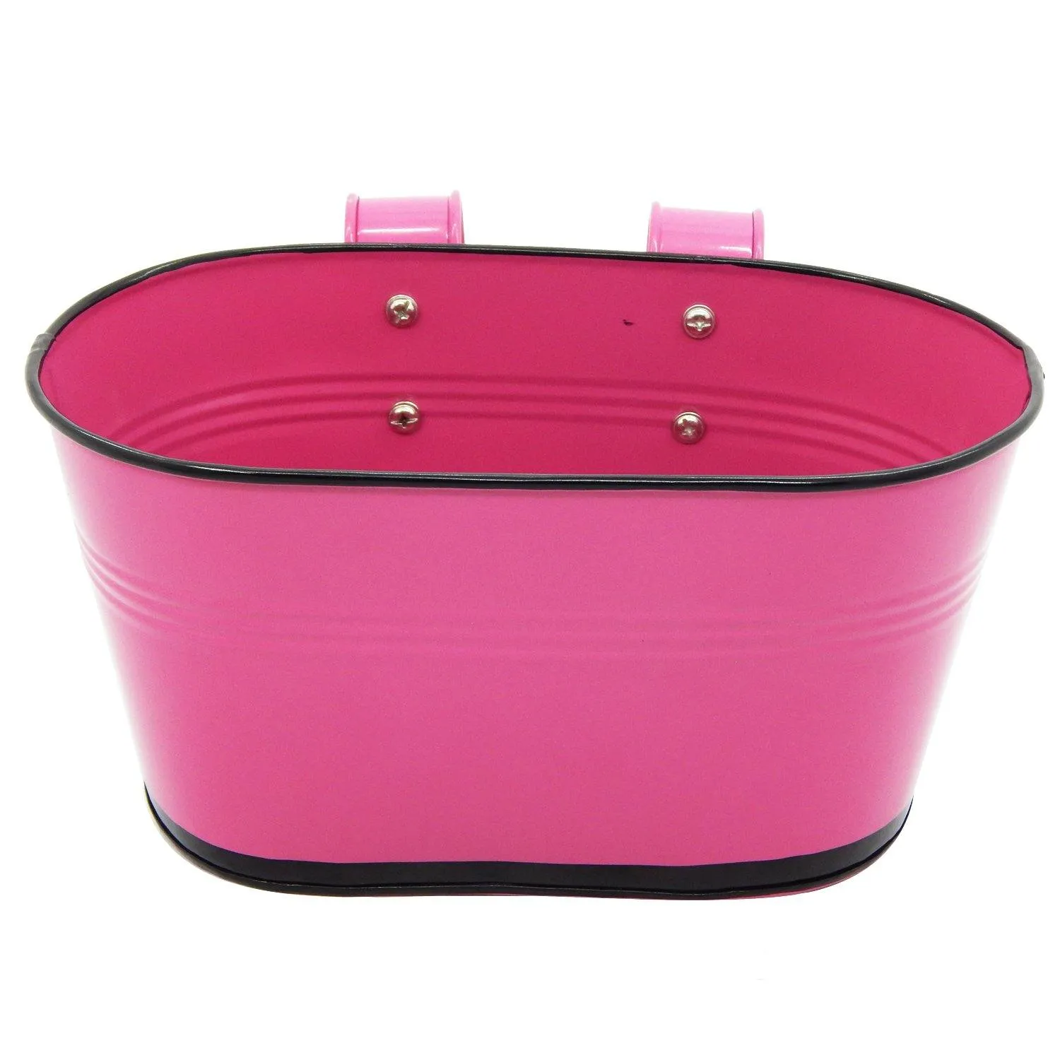 Oval Pink/Black 10" Balcony Railing Planter