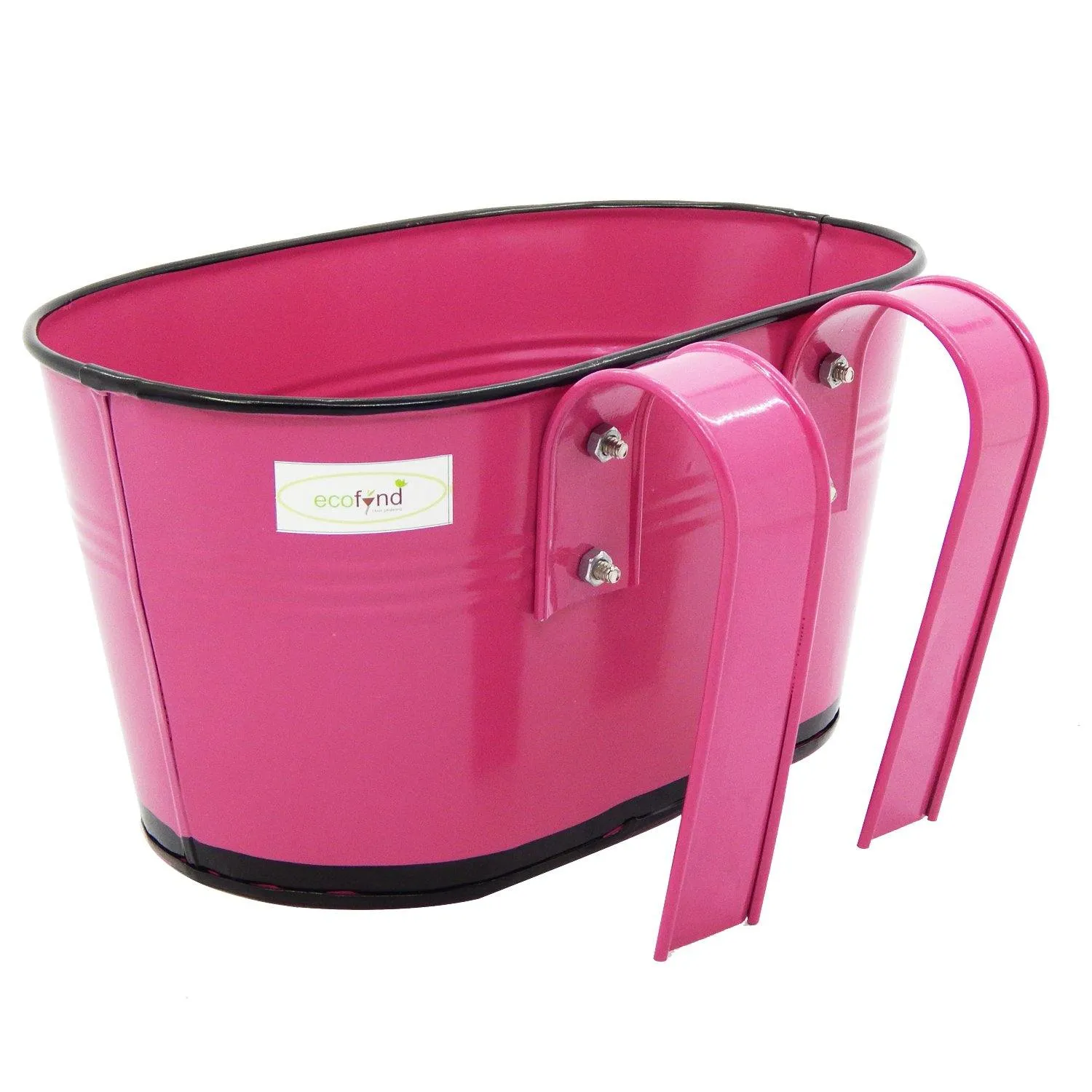Oval Pink/Black 10" Balcony Railing Planter