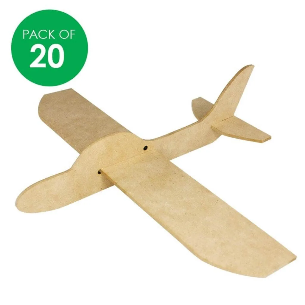 Pack of 20 3D Wooden Planes