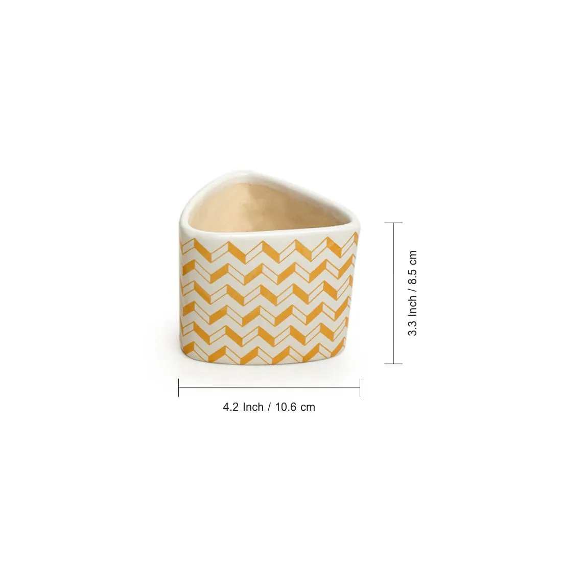 'Plaid Designs' Hand-Painted Table Planter Pots In Ceramic (Set of 2)