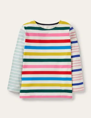 Repurposed Breton T-shirt-Rainbow Multi