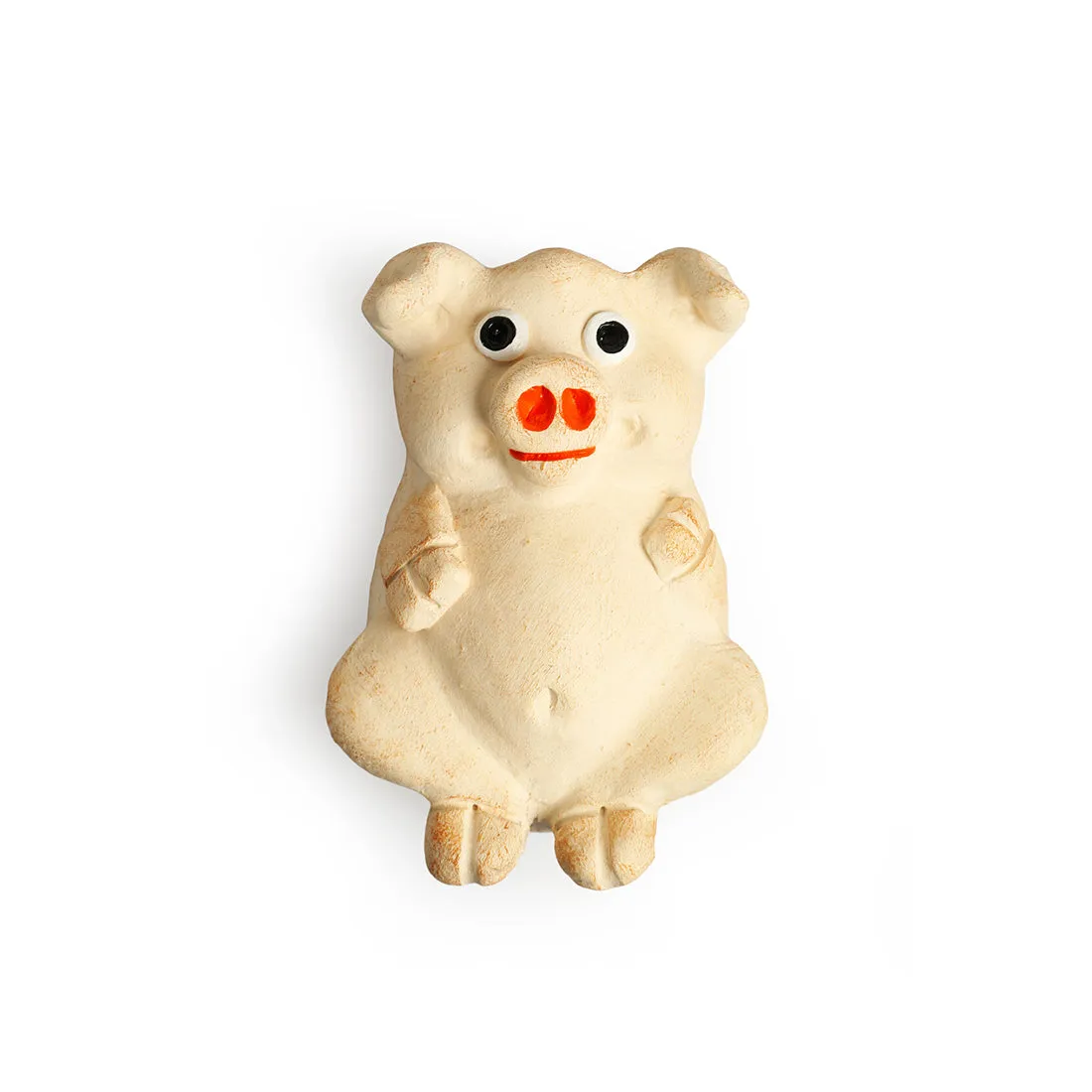 'Rooting Piglet' Wall Planter Pot In Terracotta (17.3 cm, Hand-Painted)