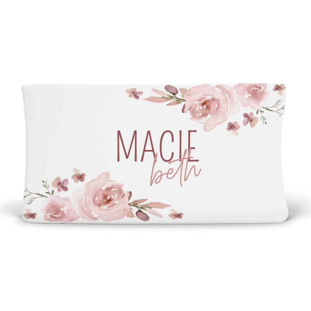 Rosie's Rose Personalized Changing Pad Cover