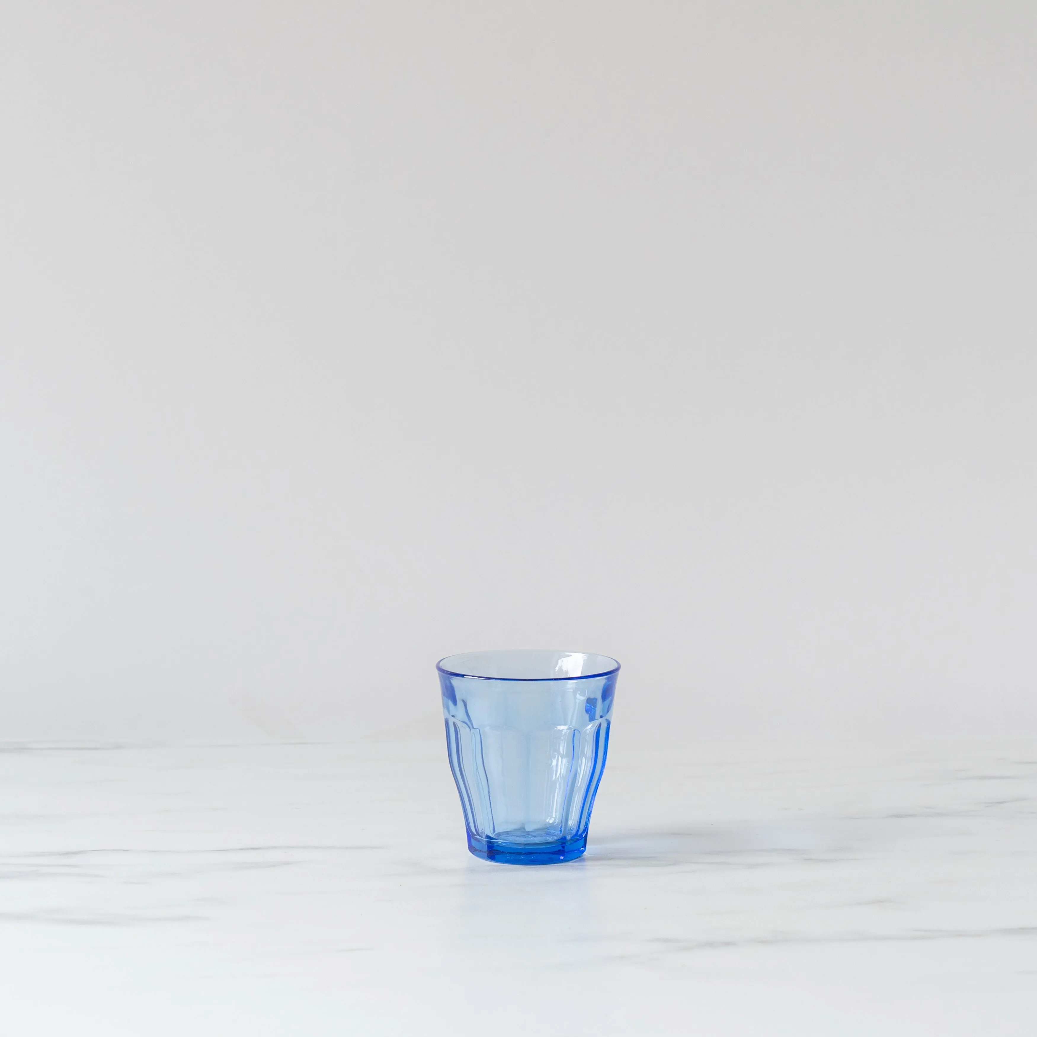 Short Ocean Blue Picardie Glass Tumbler