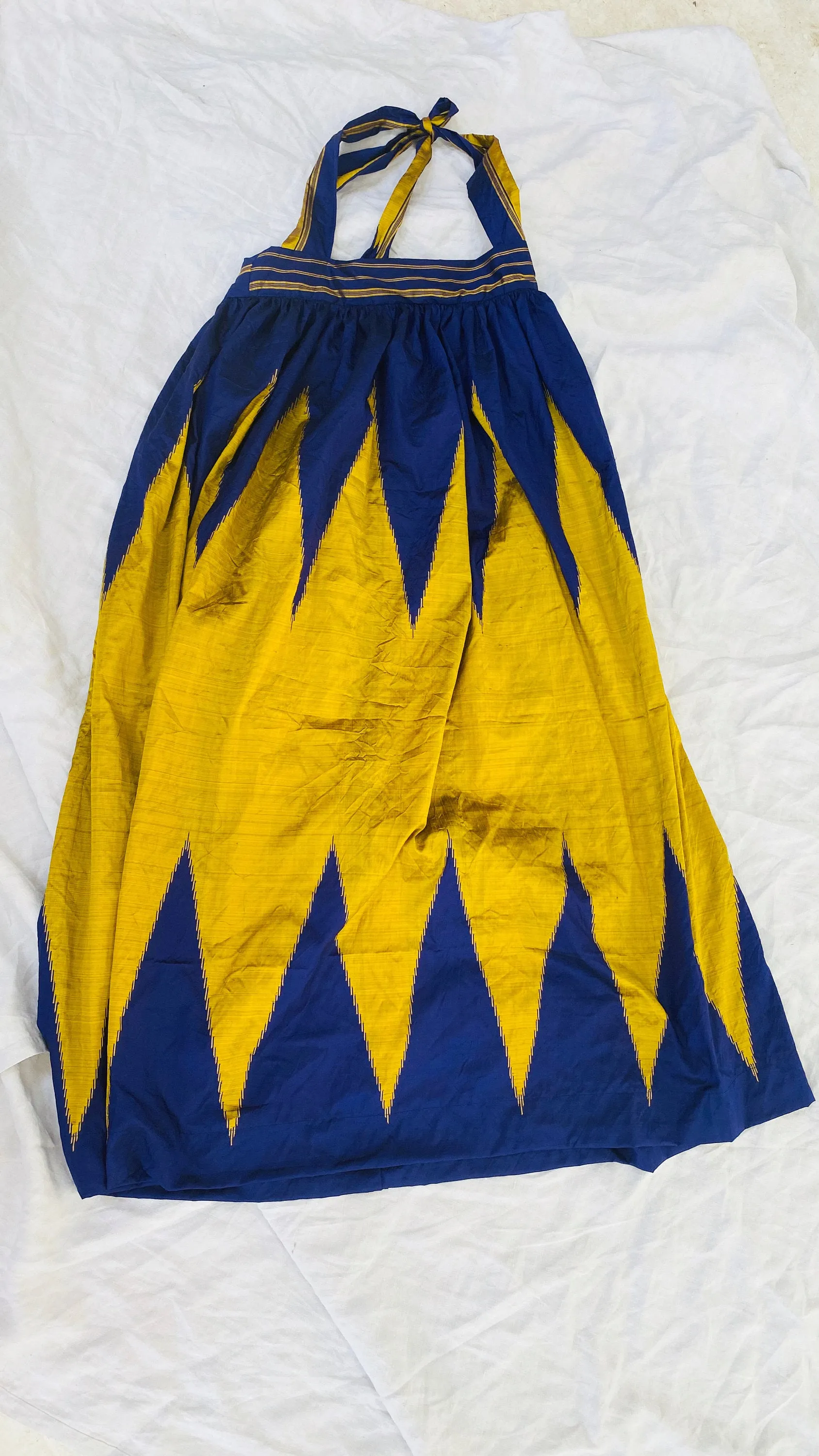 Silk Halter Dress. Repurposed Sari