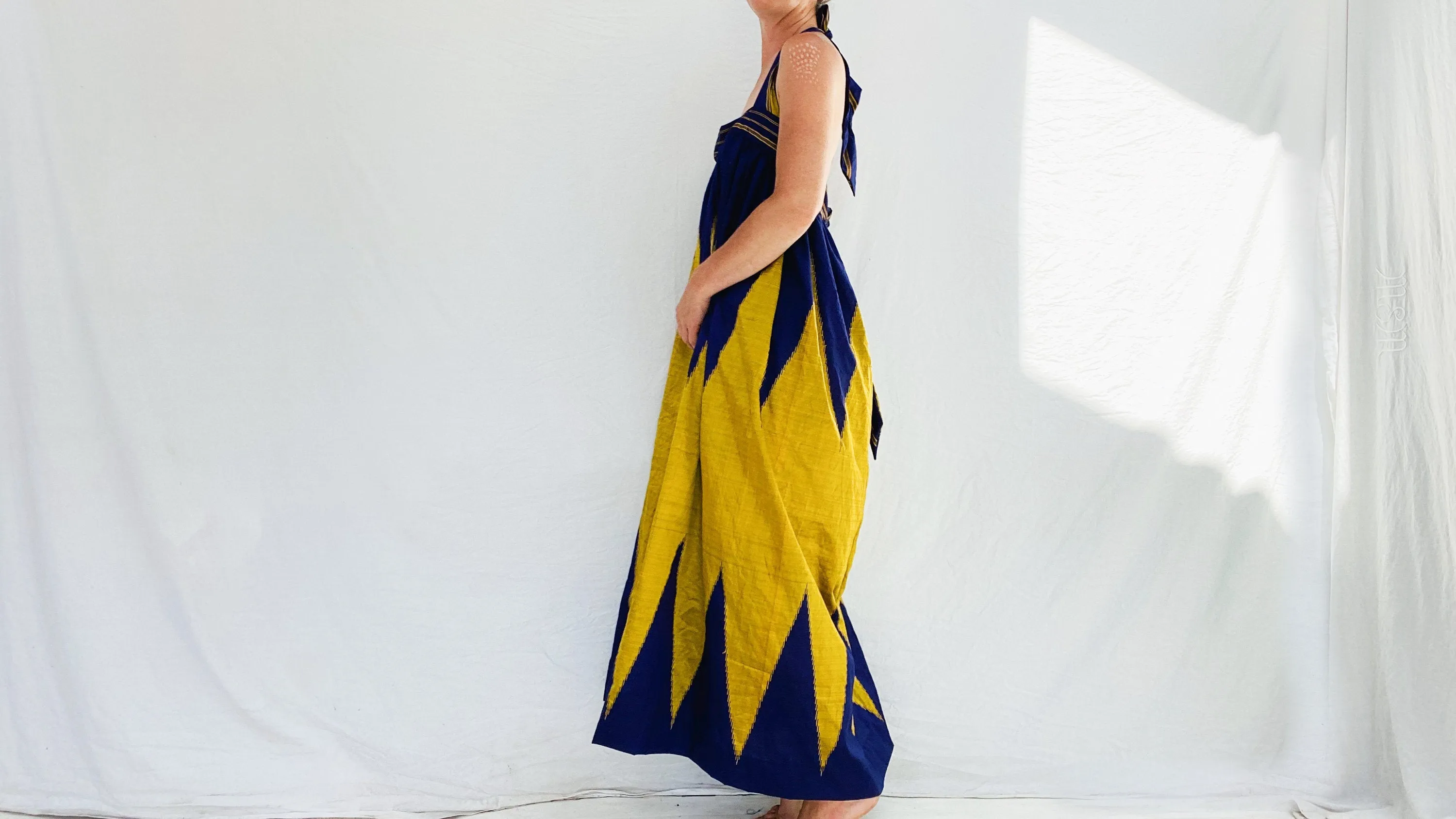 Silk Halter Dress. Repurposed Sari