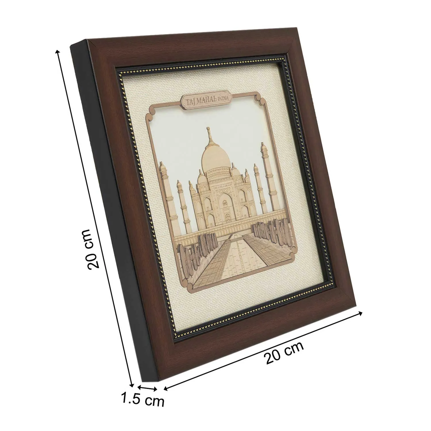 Taj Mahal Wood Art Frame 8 in x 8 in