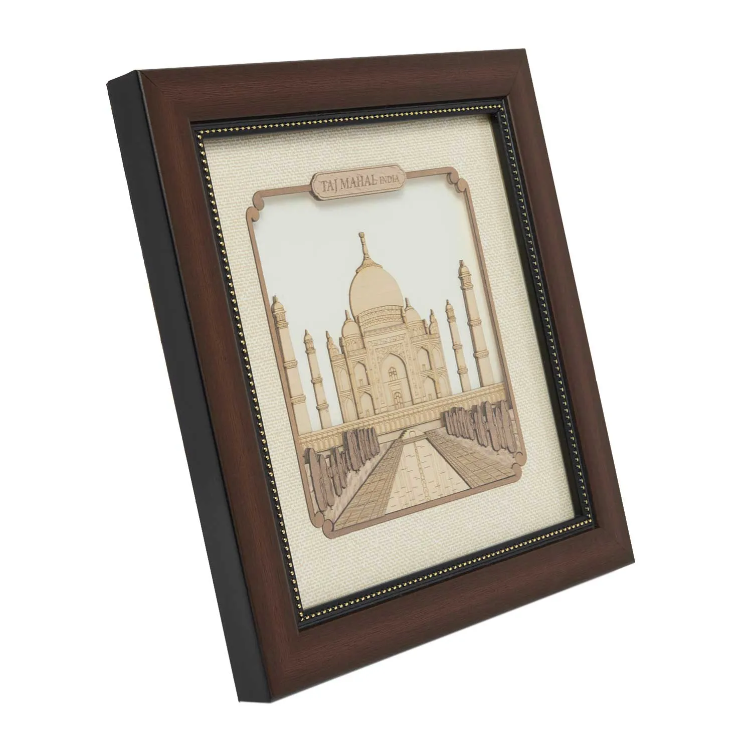 Taj Mahal Wood Art Frame 8 in x 8 in