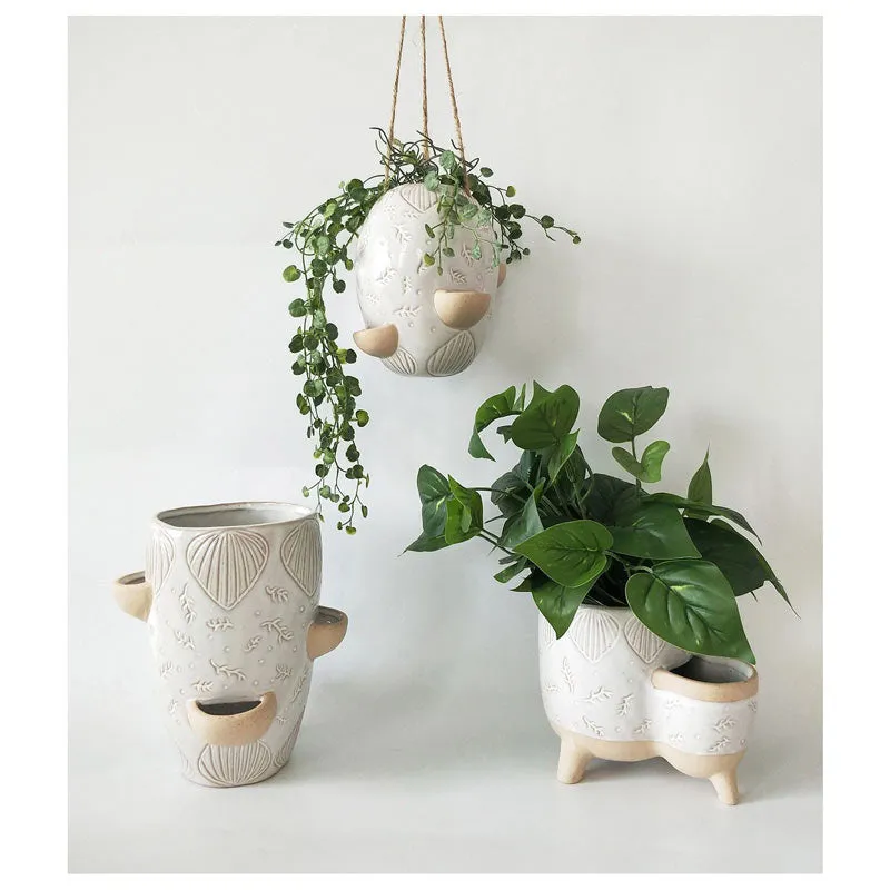 Tara Hanging Planter - White