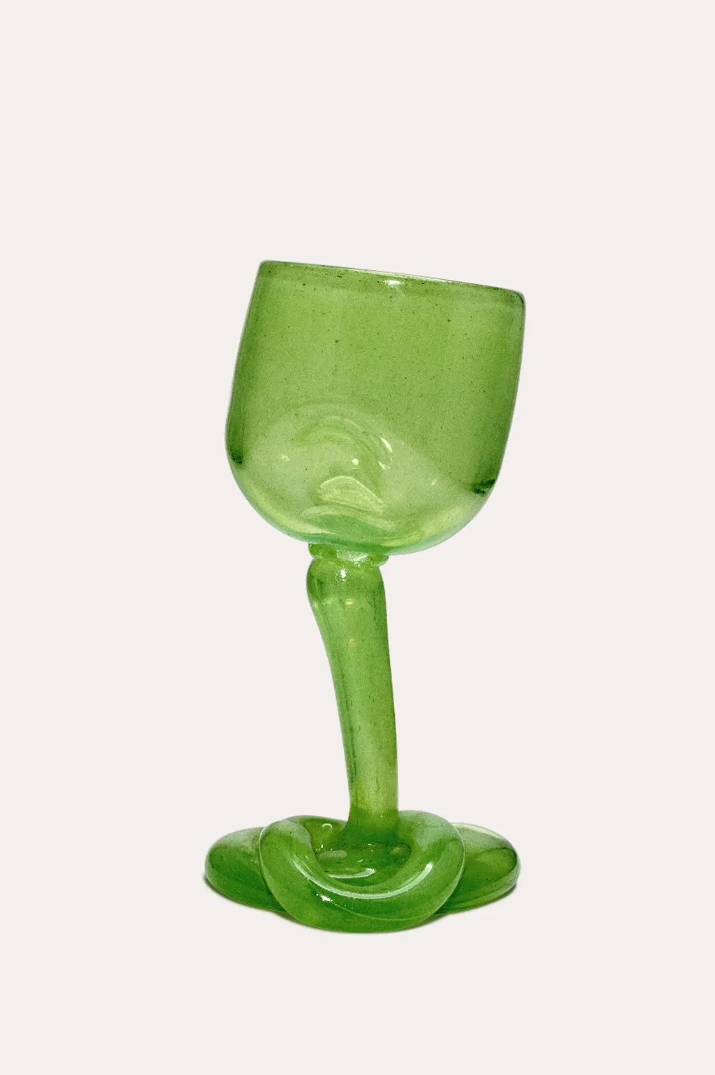 Thaw - Recycled Wine Glass in Leaf Green