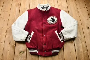 Vintage 1970s Distressed Stratford Northwestern Huskies Color Block Varsity Jacket / Football / Made in Canada / Souvenir / Prime Sports