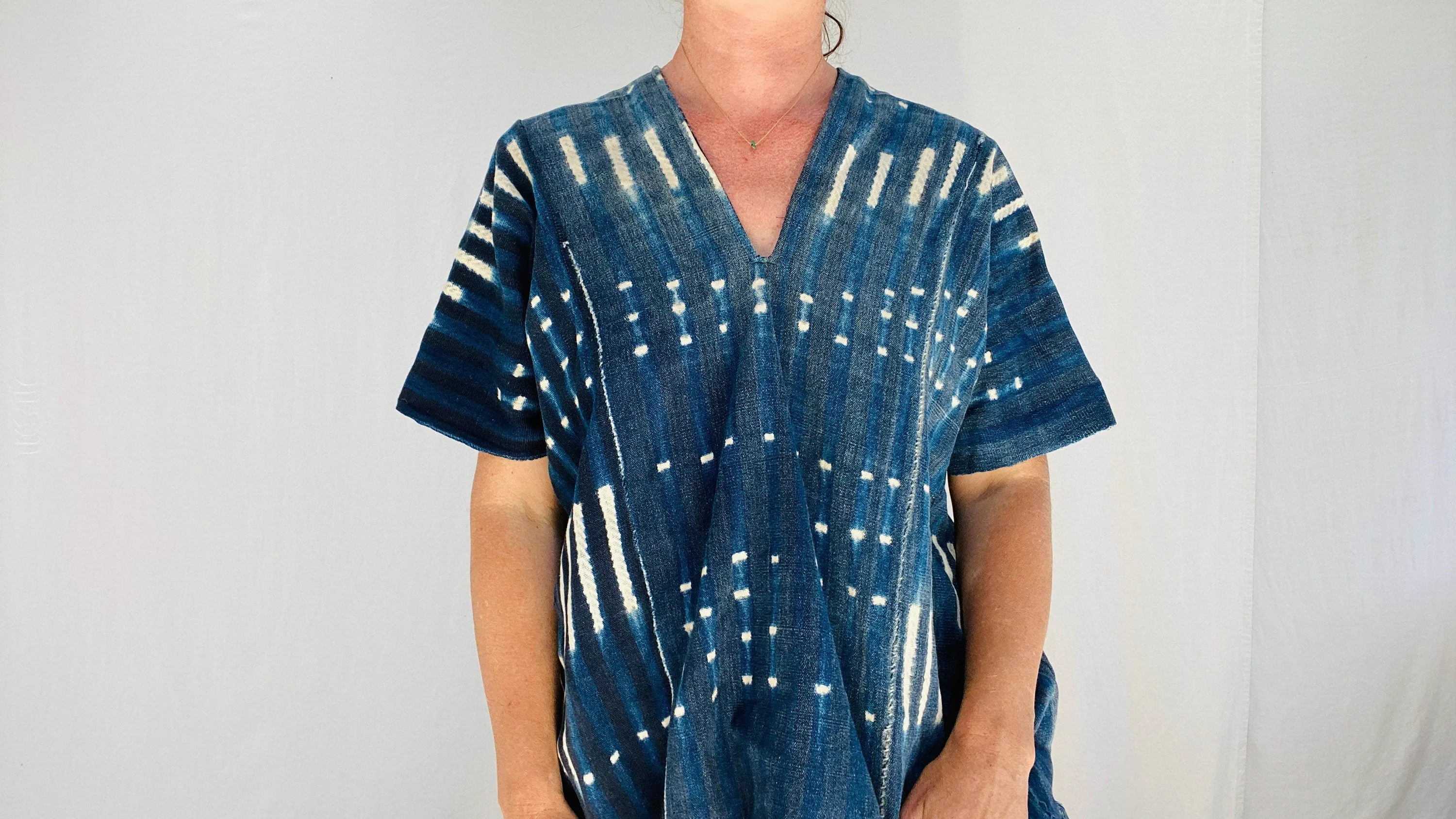 Vintage Indigo Blouse. Repurposed African Cloth. Mali