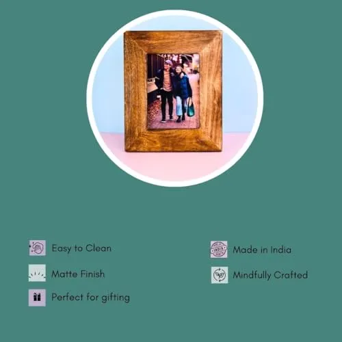 WEAVING HOMES Essential Wooden Frame| Solid Wood Picture Frame for Table Decor, Wall Decor, Office Decor & Home Décor