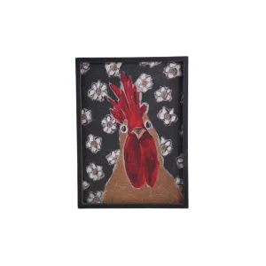 Wood Framed Wall Décor with Pattern & Animal Image ©
